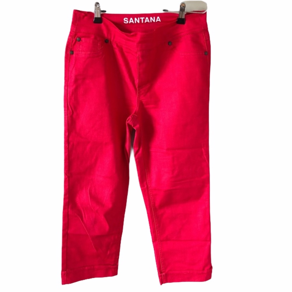 Women's Red Santana Stretch Capris